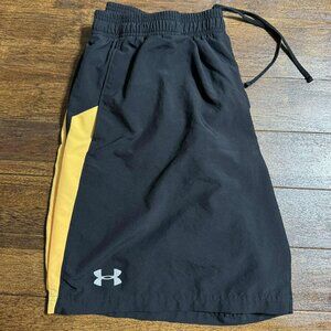 Mens Under Armour swimming trunks XL Black & Yellow
